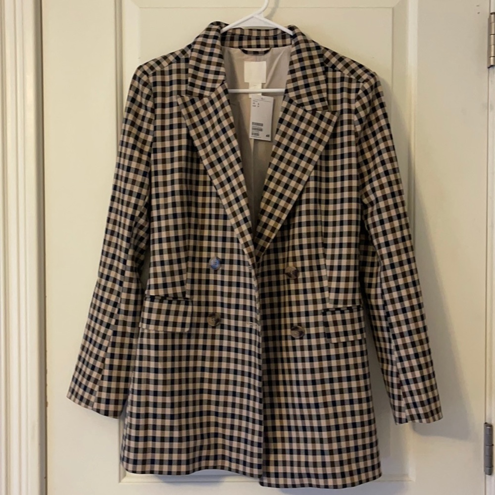 H&M checkered blazer
